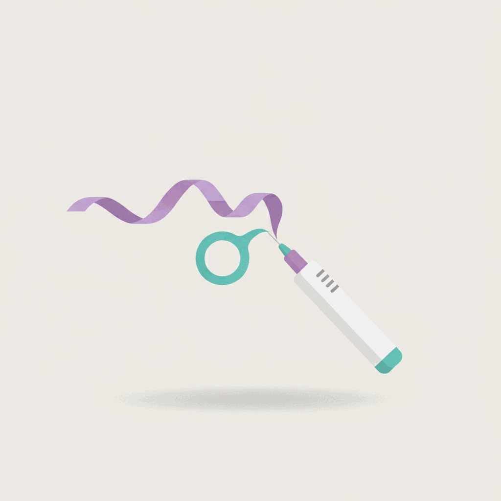 An incretin-style ribbon and a small amylin loop feeding one injection pen — the incretin-plus-amylin combination idea
