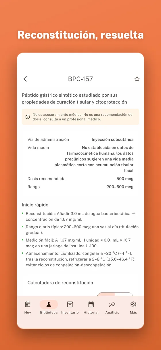 Detalles del péptido